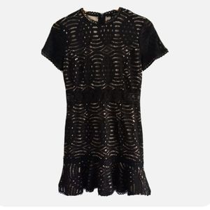 Aqua Women Black Lace Dress Medium